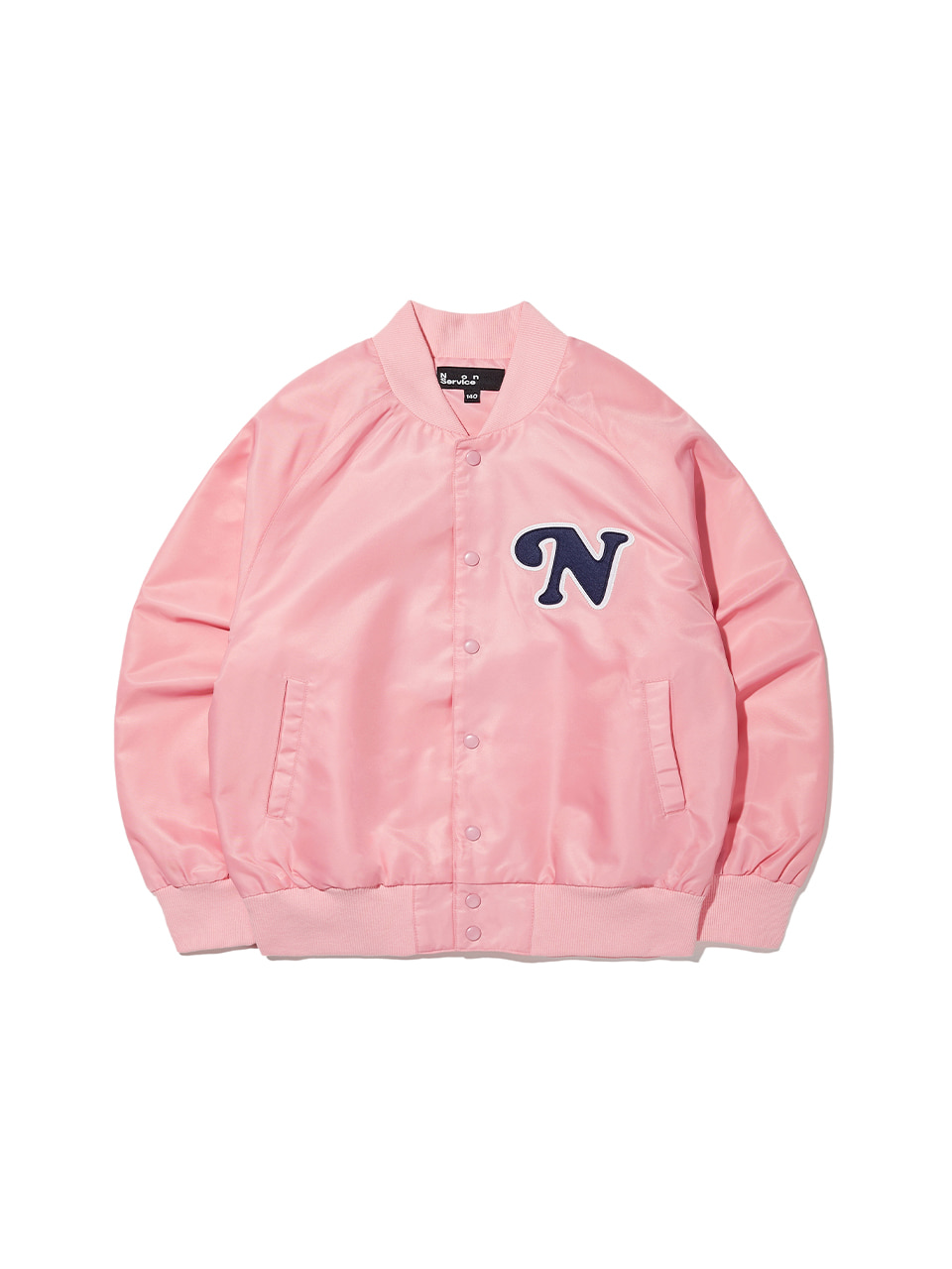 Over Fit N Logo Varsity Jacket Pink