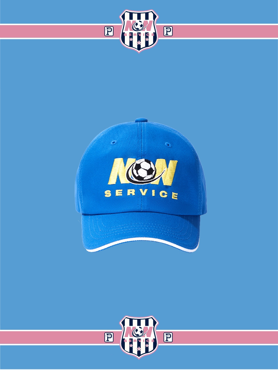 OVER THE PITCH SOCCER LOGO 6P CAP BLUE