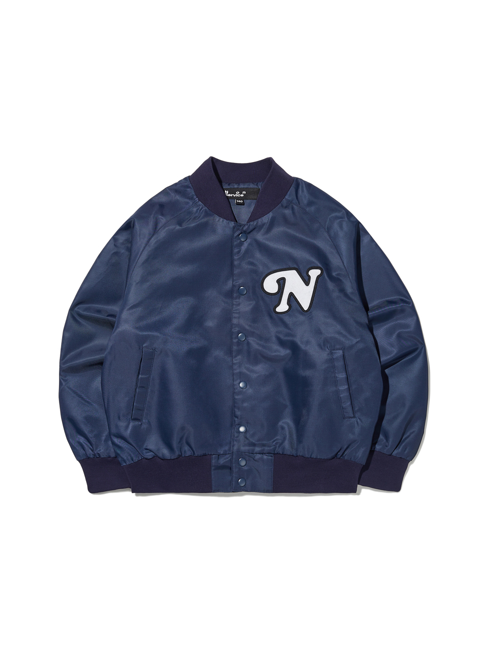 Over Fit N Logo Varsity Jacket Navy