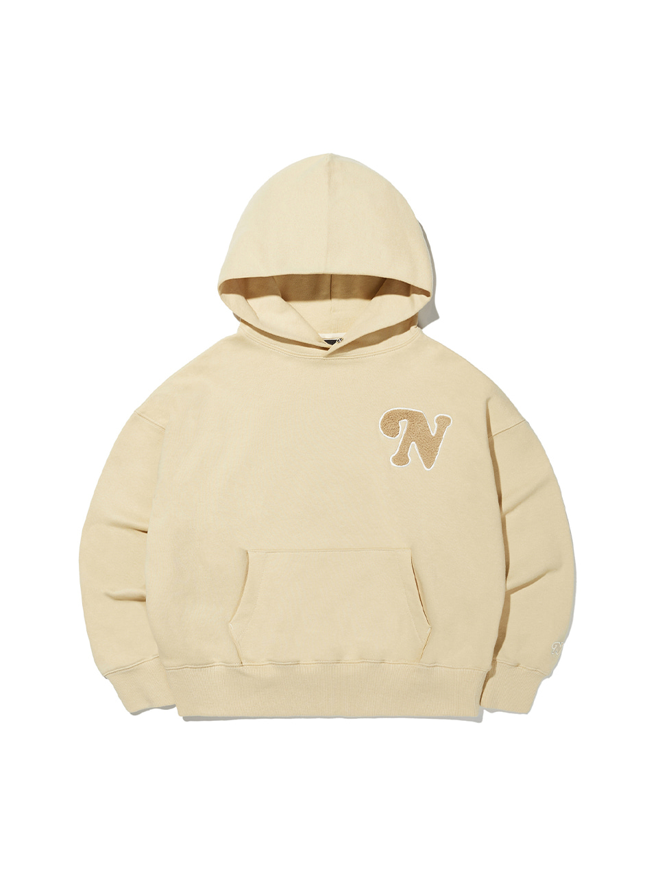 Over Fit Botton Logo Hoodie Butter